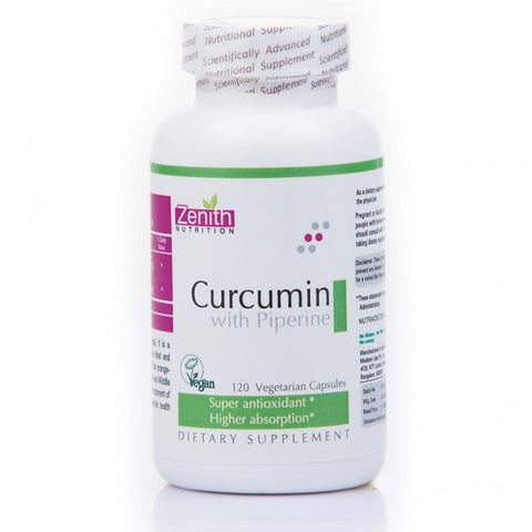 zenith nutrition curcumin with piperine - 120 capsules