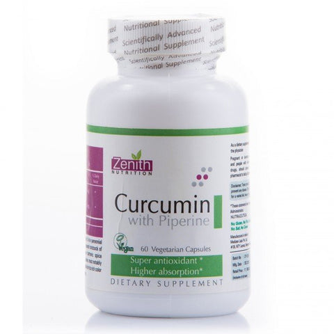 zenith nutrition curcumin with piperine - 60 capsules