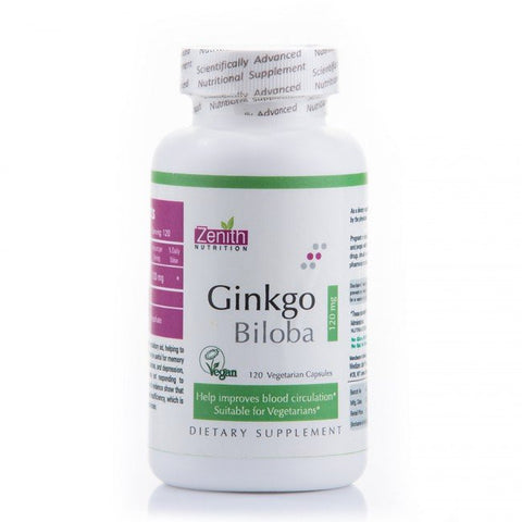zenith nutrition ginkgo biloba 120mg - 120 capsules