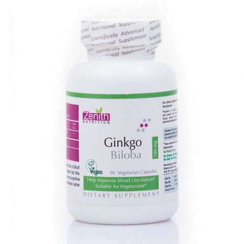 zenith nutrition ginkgo biloba 180mg - 90 capsules