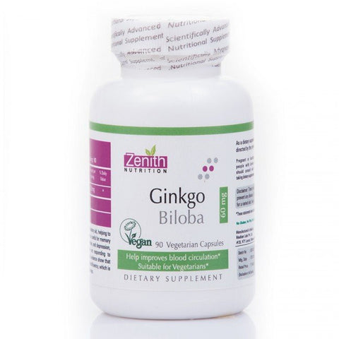 zenith nutrition ginkgo biloba 60mg - 90 capsules