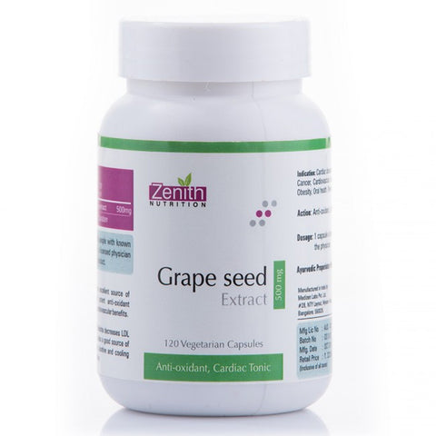 zenith nutrition grape seed extract 500mg - 120 capsules
