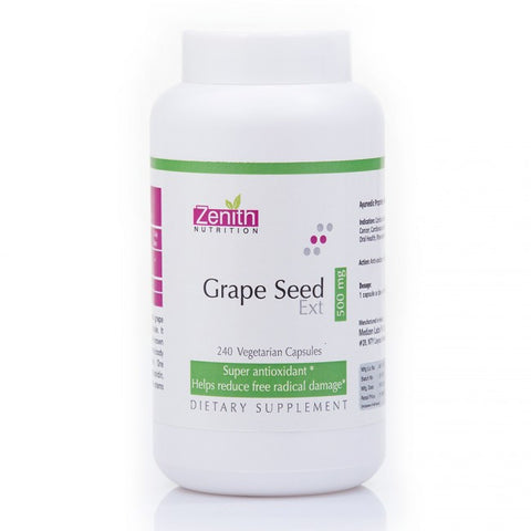 zenith nutrition grape seed extract 500mg - 240 capsules