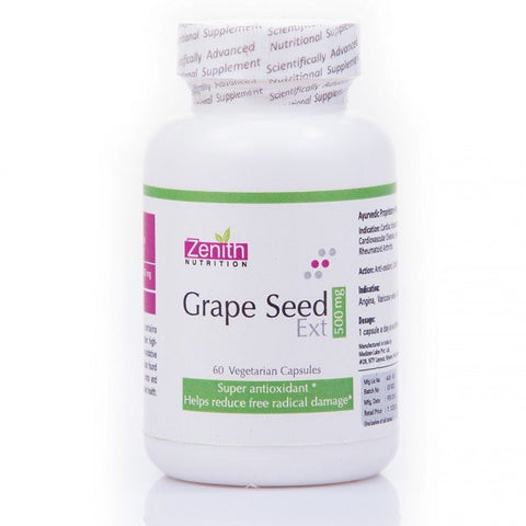 zenith nutrition grape seed extract 500mg - 60 capsules