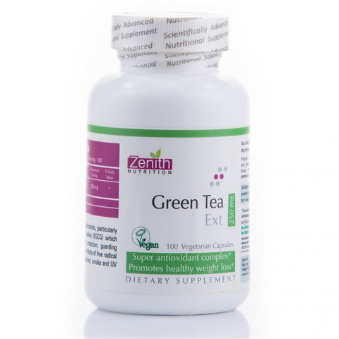 zenith nutrition green tea extract 250mg - 100 capsules