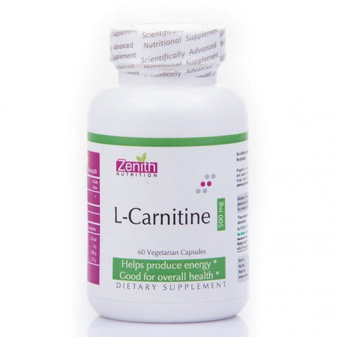 zenith nutrition l-carnitine - 500mg - 60 capsules