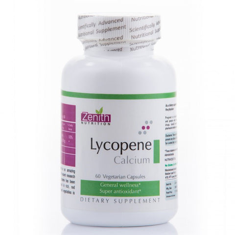 zenith nutrition lycopene with calcium - 60 capsules