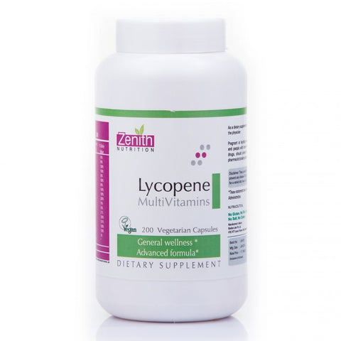 zenith nutrition lycopene with multivitamins - 200 capsules