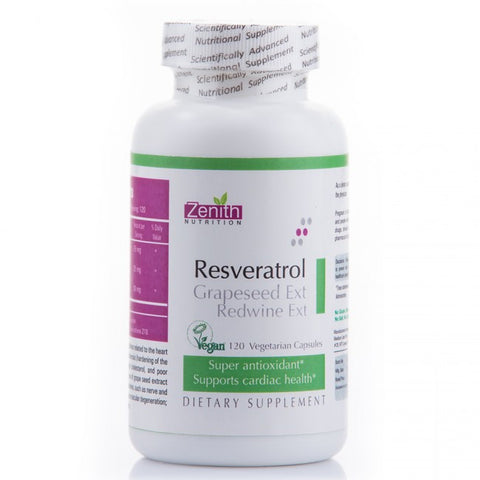 zenith nutrition resveratrol,grapeseed ext & redwine extract - 120 capsules
