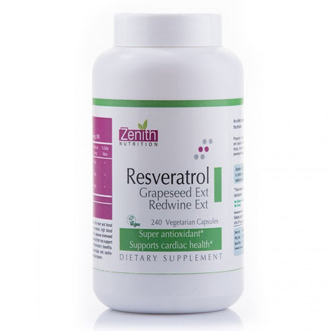 zenith nutrition rersveratrol, grapeseed ext & red wine extract - 240 capsules