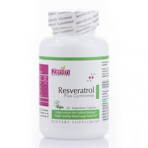 zenith nutrition resveratrol plus with gymnema sylvestre - 60 capsules