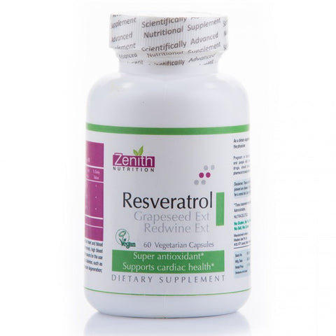 zenith nutrition resveratrol,grapeseed ext & redwine extract - 60 capsules