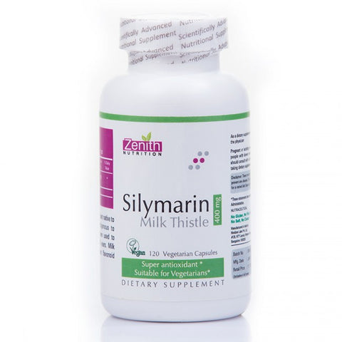 zenith nutrition silymarin milk thistle standardized - 400mg 120 capsules
