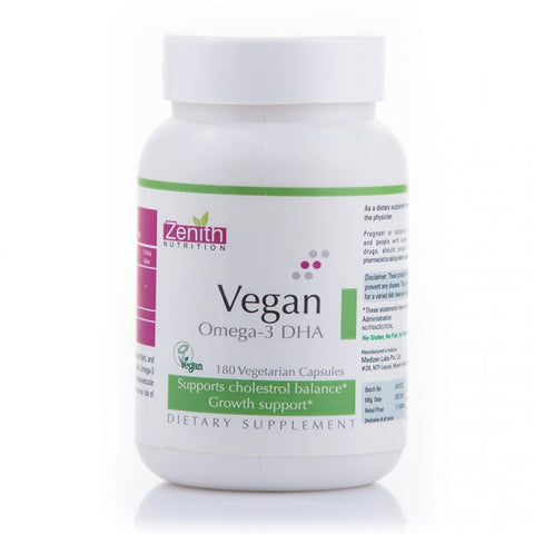 zenith nutrition vegan omega-3 dha - 180 capsules