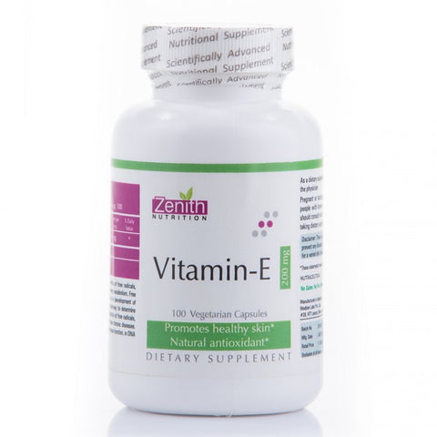 zenith nutrition vitamin-e 200mg - 100 capsules