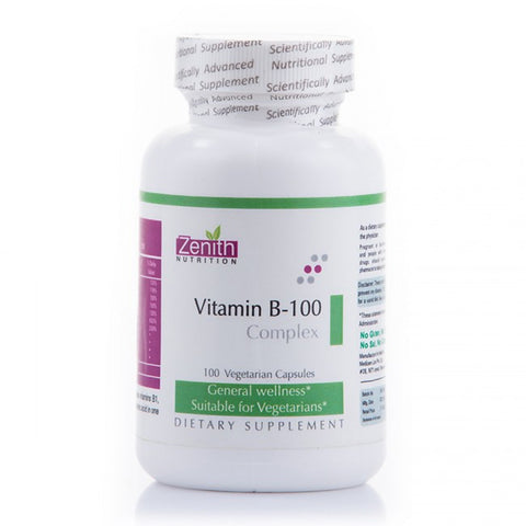 zenith nutrition vitamin b-100 complex - 100 capsules